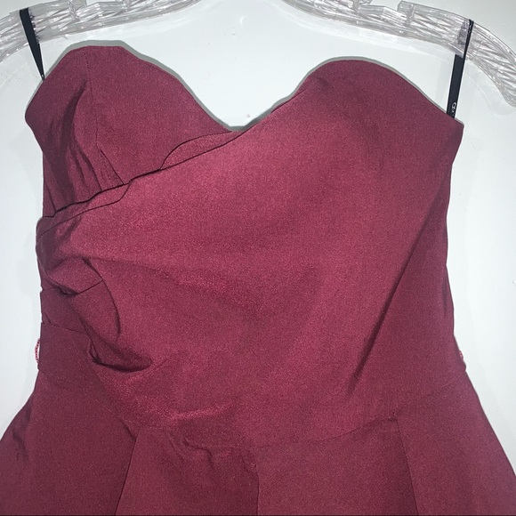 ASOS size 4 strapless burgundy dress - Picture 4 of 12